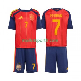 Maillot de Foot Espagne Ferran Torres 7 World Cup Enfant Domicile 2026